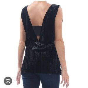 FRENCH CONNECTION BLACK VELVET LAYERING OVERSIZED PIECE NEW YEARS EVE PARTY TOP